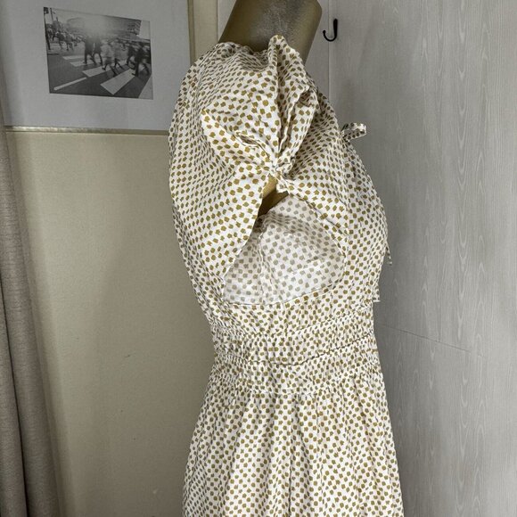 ANTHROPOLOGIE Somerset Puff Sleeve Edition Neutral Motif S Small - Picture 4 of 11